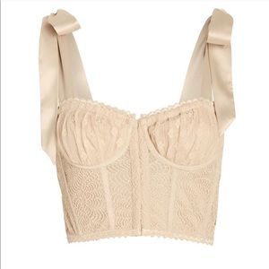 Jonathan Simkhai Mixed Lace Crop Bustier